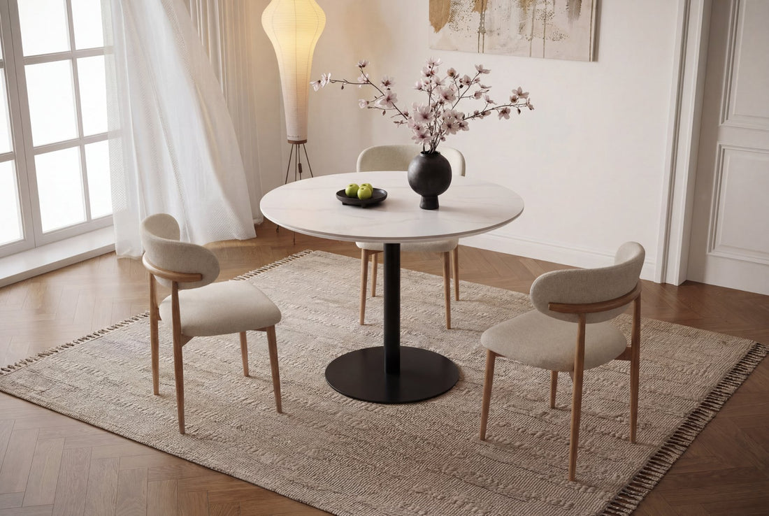 Dim Gray Luxe Folding Round Dining Table – Silver Chrome, Gold Chrome &amp; Matt Black