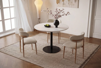 Dim Gray Luxe Folding Round Dining Table – Silver Chrome, Gold Chrome &amp; Matt Black