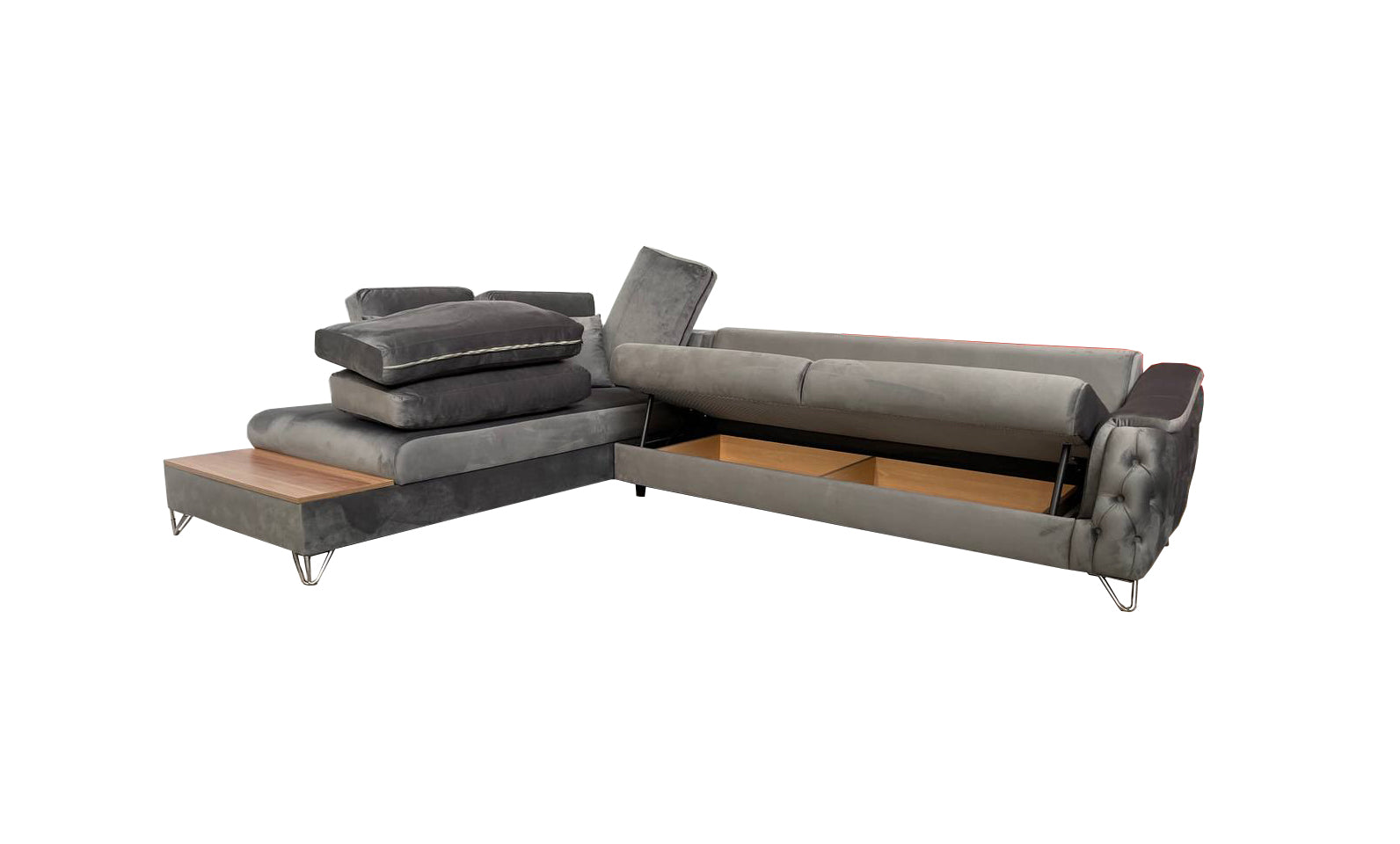 Victoria Corner Sofa Bed with Storage - Velvet