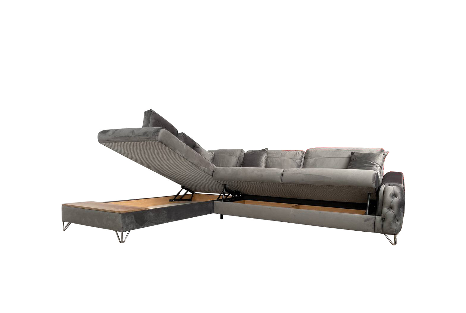 Victoria Corner Sofa Bed with Storage - Velvet